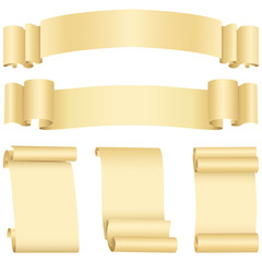 Grunge banners  and scrolls set (vector, CMYK)