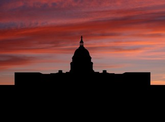 Capitol Building Washington DC at sunset illustration