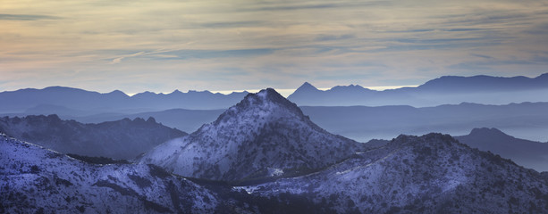 Abstarct blue panorama, Sierra Nevada..