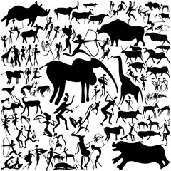 Cave painting on a white background.