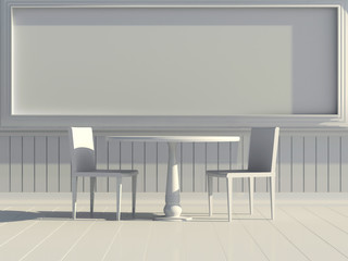 Classical Interior. 3d Image