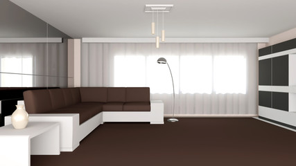 Modern interior of living room