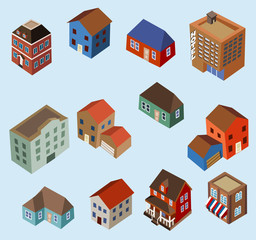 Set of Isometric Buildings