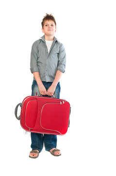teenager with a suitcase