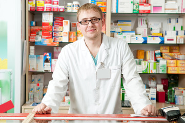 Pharmacy specialist in drugstore