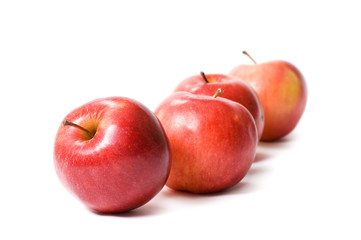 Fototapeta na wymiar Red apple isolated on the white background