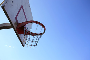 Abandoned basketball hoop