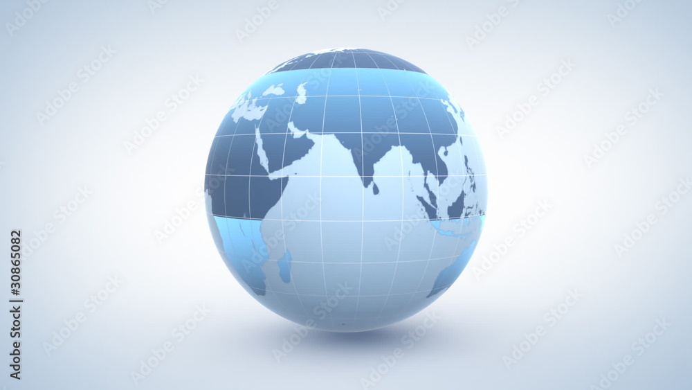 Wall mural globe, seamless loop 3d animation