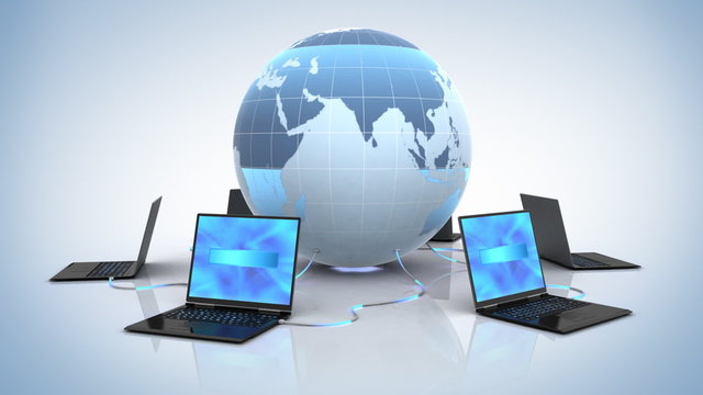 Global Network, seamless loop 3d animation