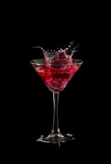 red martini cocktail splashing - 30867213