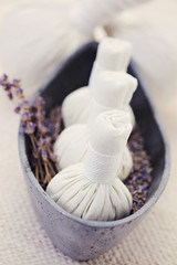 Fototapeta na wymiar lavender massage stamps