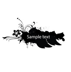 Black floral banner