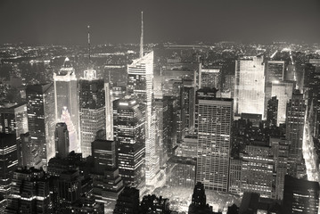Naklejka premium Widok na panoramę Nowego Jorku Manhattan Times Square z lotu ptaka