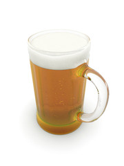 Isolated glass of beer