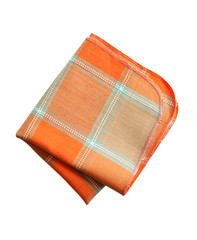 Checkered napkin on white