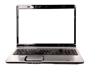 Studio photo of laptop, isolated on white background