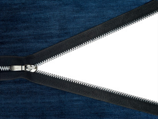 Jeans fabric over white background.