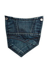 jeans back pocket isolated.