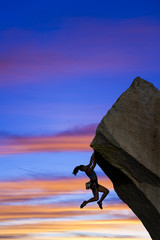 Female rock climber.