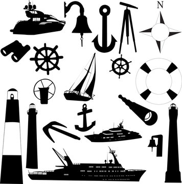 sailing equipments - vector