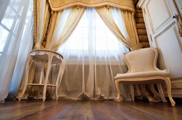 Fototapeta na wymiar Wnętrze luksusowego rocznika sypialni