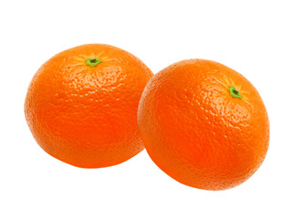 Mandarins isolated on white background