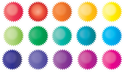 15 coloured vektor buttons