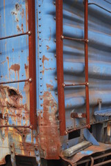 Antique blue box car