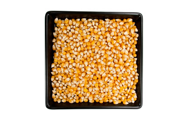 Dried mais corn on black plate