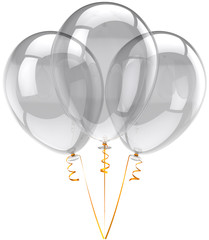 Party balloons three translucent white. Colorless decoration