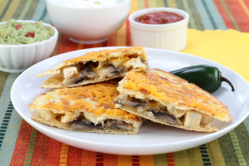 Chicken and Mushroom Quesadilla