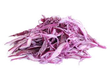 Sliced violet cabbage isolated on the white background