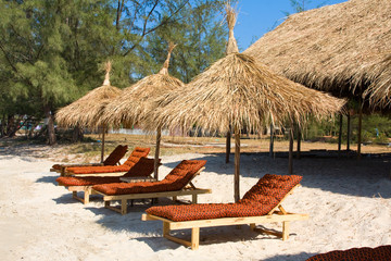 Tropical beach in Cambodia .