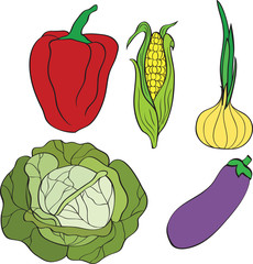 set of vegetables
