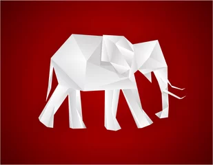 Foto op Plexiglas Geometrische dieren Origami olifant.