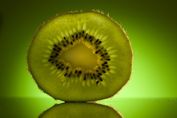 Fototapeta na wymiar Green Kiwi in row