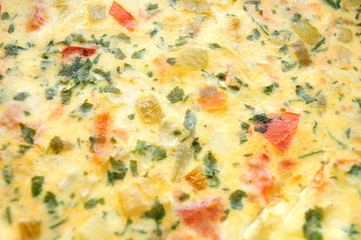 Omelette with Onion, Sweet Pepper, And Parsley