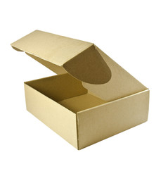 Open cardboard box with a clipping path