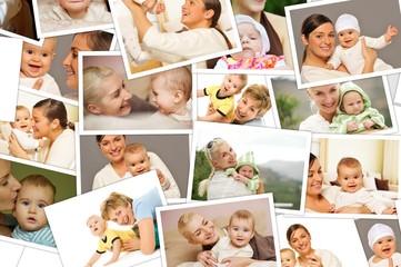 Mother with a child collage