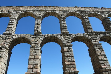 Obraz premium The famous Roman Aqueduct in Segovia in Spain.