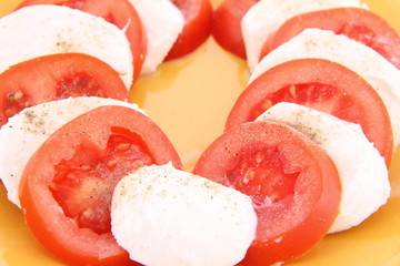 Caprese salad - tomatoes, mozzarella and basil