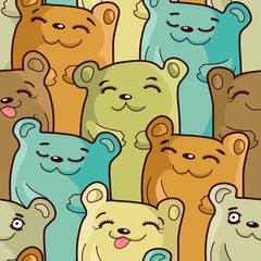 Funny bears - seamless cartoon pattern