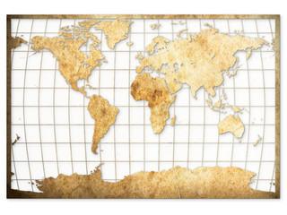 Old Brown paper World map