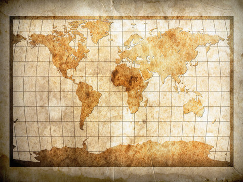 Fototapeta World map on paper