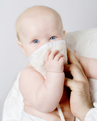 Baby in a medical mask