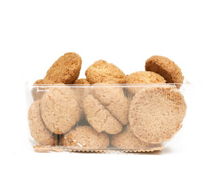almond cookies in plastic box
