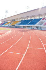 Angle curve of the athletics track..