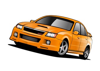 Obraz na płótnie Canvas orange color sports car concept