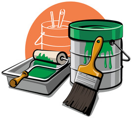 paint bucket and brush © Oleg