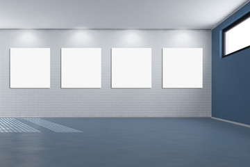 Interno vuoto da arredare con tele